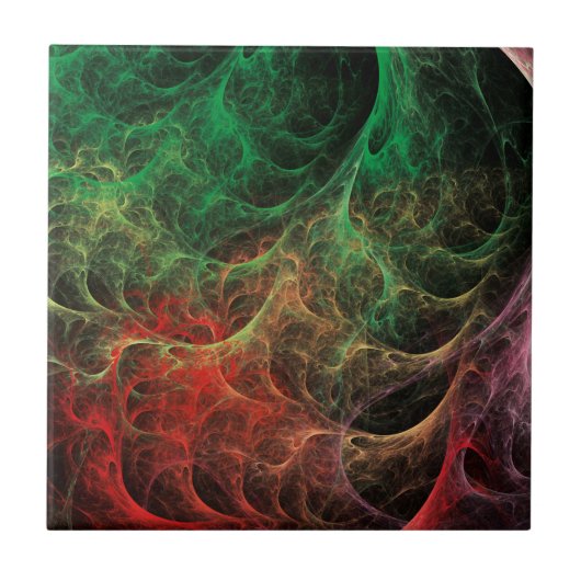 Abstrakte Art Space Fire Fliese (Vorderseite)