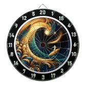 Abstrakte Art Surfer Beach Energie Dartscheibe (vorne)