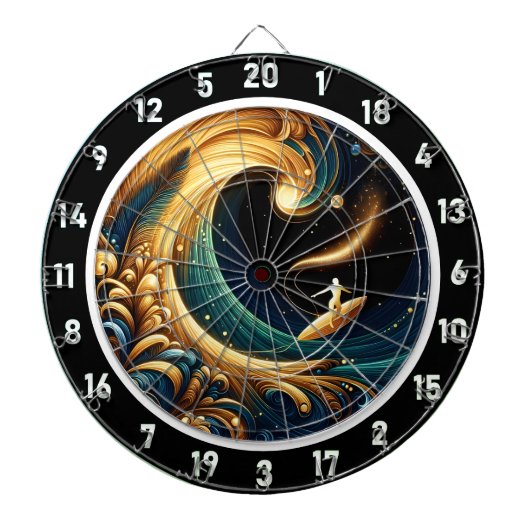 Abstrakte Art Surfer Beach Energie Dartscheibe (vorne)