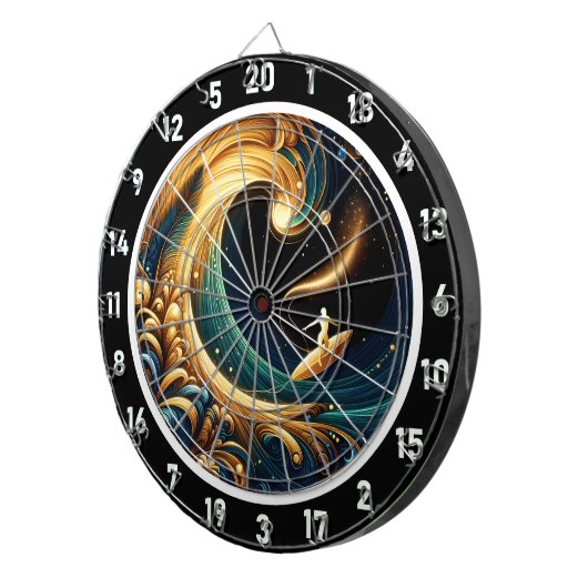 Abstrakte Art Surfer Beach Energie Dartscheibe (Vorderseite rechts)