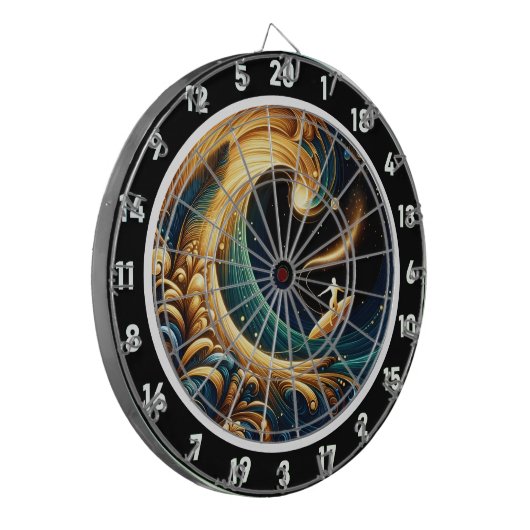 Abstrakte Art Surfer Beach Energie Dartscheibe (Vorderseite Links)