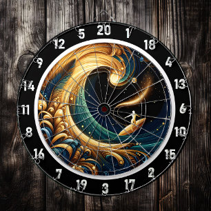 Abstrakte Art Surfer Beach Energie Dartscheibe