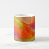 Abstrakte Art Tasse mit Orange, Grün, Rot (Mittel)