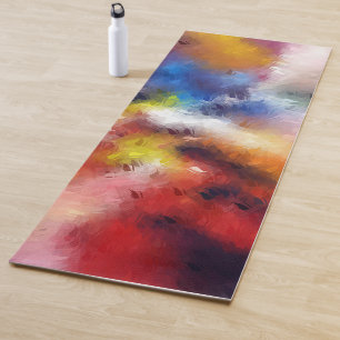 Abstrakte Art Template Red Orange Yellow Blue Yogamatte