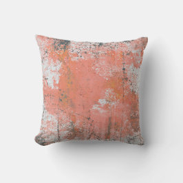 Abstrakte Art Throw Kissen Lachs Pink Coral Grau