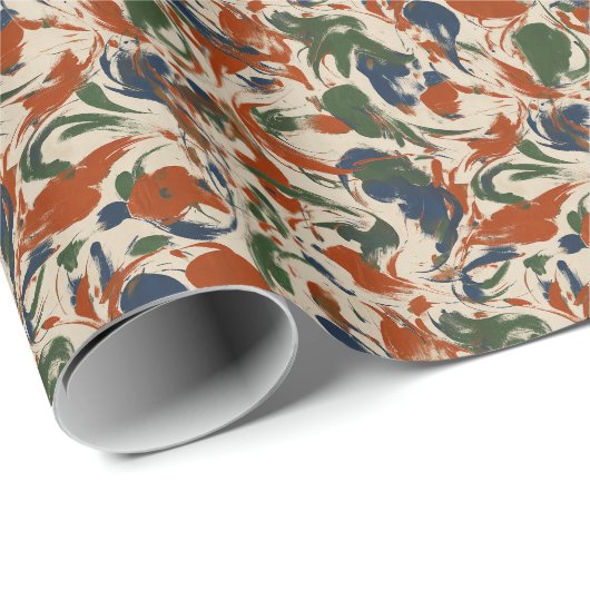 Abstrakte Art Warme Fall Farbe Muster Geschenkpapier (Rolleneckpunkt)