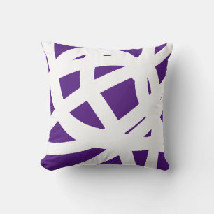 Abstrakte Art Weiß auf Lila Kissen Kissen