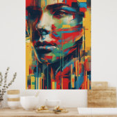 Abstrakte Art Whimsical Lady of Art Digital Poster (Küche)