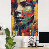 Abstrakte Art Whimsical Lady of Art Digital Poster (Heimbüro)
