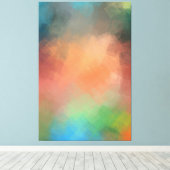 Abstrakte Art Yellow Blue Green Moderne Farben Leinwanddruck (Insitu (Holzboden))