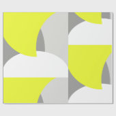 Abstrakte Art Yellow White Gray Muster Geschenkpapier (Flach)
