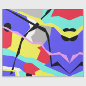 Abstrakte Art Yellow White Gray Muster Geschenkpapier (Flach)