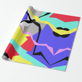 Abstrakte Art Yellow White Gray Muster Geschenkpapier