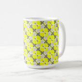 Abstrakte Art Yellow White Muster Tasse Cup (VorderseiteRechts)
