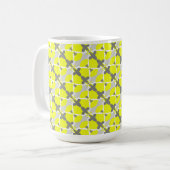 Abstrakte Art Yellow White Muster Tasse Cup (Vorderseite Links)