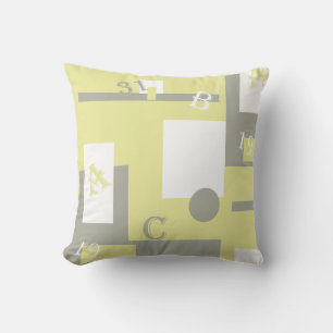 Abstrakte Art Yellow White Throw Kissen