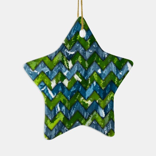 Abstrakte Art Zickzack Design Keramik Ornament (Rechts)