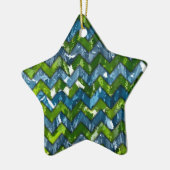 Abstrakte Art Zickzack Design Keramik Ornament (Links)