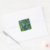 Abstrakte Art Zickzack Design Quadratischer Aufkleber (Umschlag)
