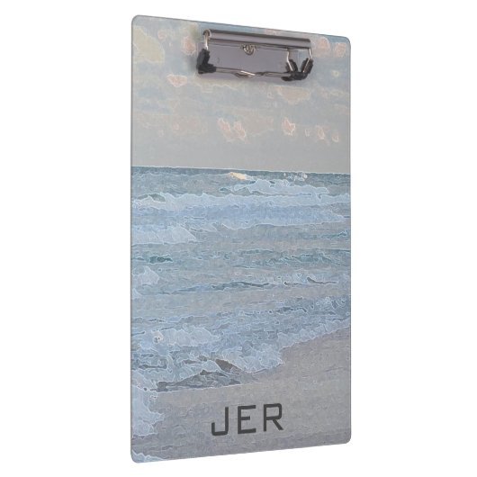 Abstrakte Artistische Blaue Ozeanwellen Klemmbrett (Rechts)