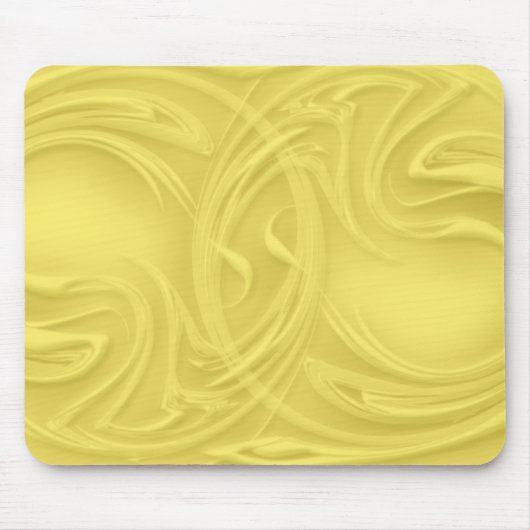 Abstrakte Artwork-Curles über Gelb Mousepad (Vorne)