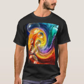 Abstrakte Artwork Men' Basic Black Dark T - Shirt (Vorderseite)