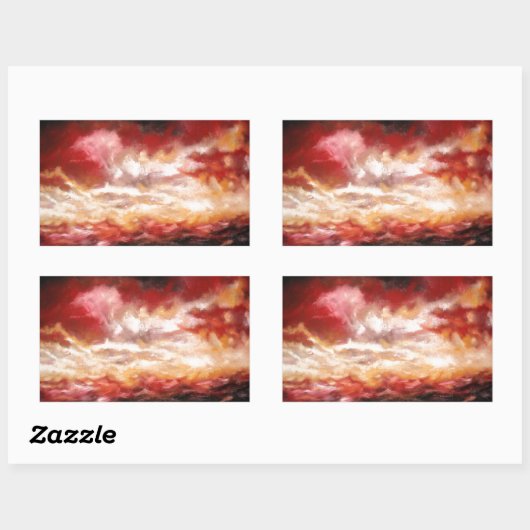 Abstrakte Artwork Rechteckiger Aufkleber (Blatt)