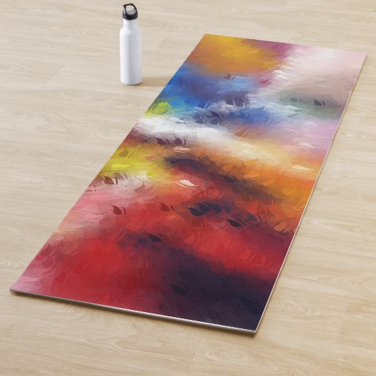 Abstrakte Artwork Vorlage Rot Gelb Orange Blau Yogamatte (Beispiel)