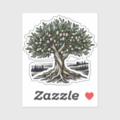 Abstrakte Ästhetik Falastin Olivenbaumkunst Aufkleber (Blatt)