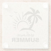 Abstrakte Ästhetik Moderner Sommerstrand Glasuntersetzer (Rückseite)