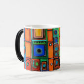 Abstrakte asymmetrische Quadrate Verwandlungstasse (Vorderseite Links)