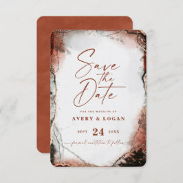 Abstrakte ätherische Orangenhochzeit Save The Date