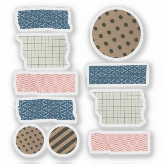 Abstrakte Aufkleber für das Tape-Scrapbooking (Vorderseite)
