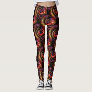 Abstrakte Augen in Rot- und Lilatönen Leggings