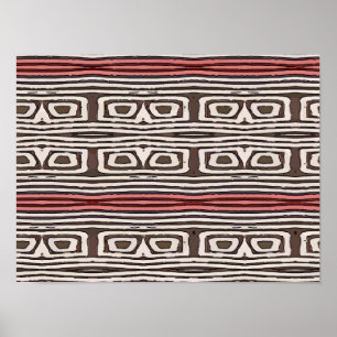 Abstrakte Augen, rote Linien Poster
