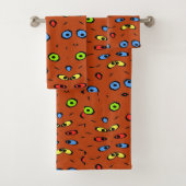 Abstrakte Augen, Text hinzufügen Badhandtuch Set (Insitu)