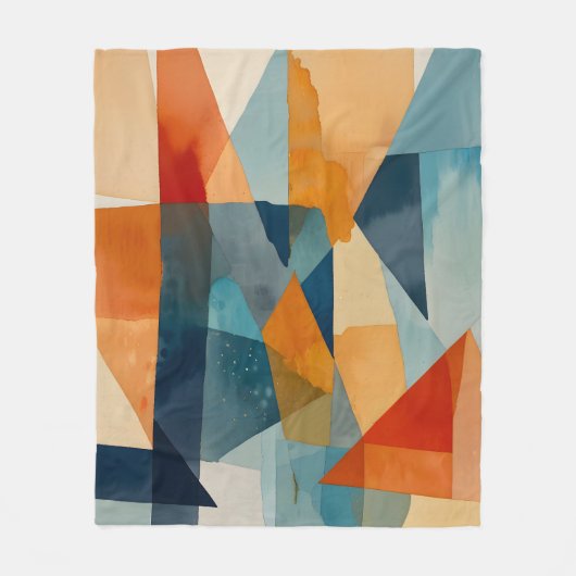 Abstrakte Augen von Blau und Orange Fleecedecke (Vorderseite)