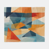 Abstrakte Augen von Blau und Orange Fleecedecke (Vorderseite (Horizontal))