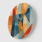 Abstrakte Augen von Blau und Orange Große Wanduhr (Winkel)