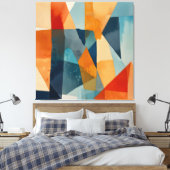 Abstrakte Augen von Blau und Orange Leinwanddruck (Insitu (Schlafzimmer))