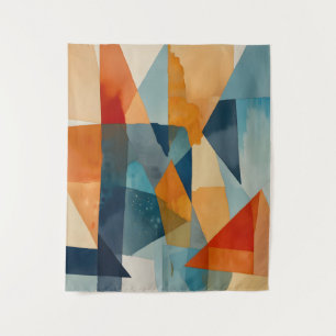 Abstrakte Augen von Blau und Orange Wandteppich