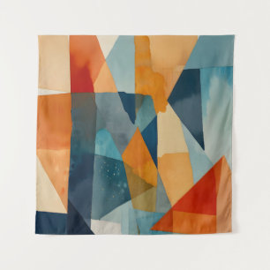 Abstrakte Augen von Blau und Orange Wandteppich