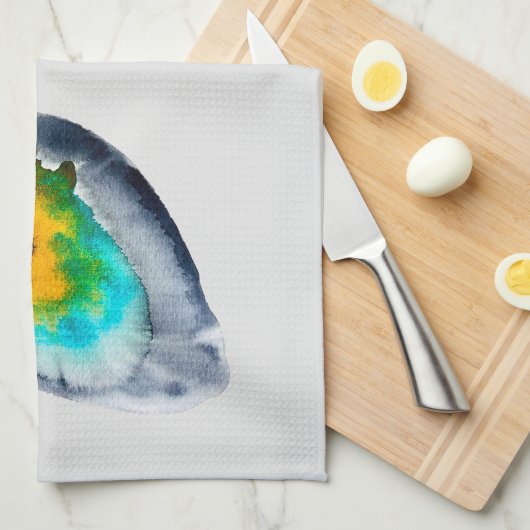 abstrakte Austern-Muscheln Geschirrtuch (Viertel Falte)