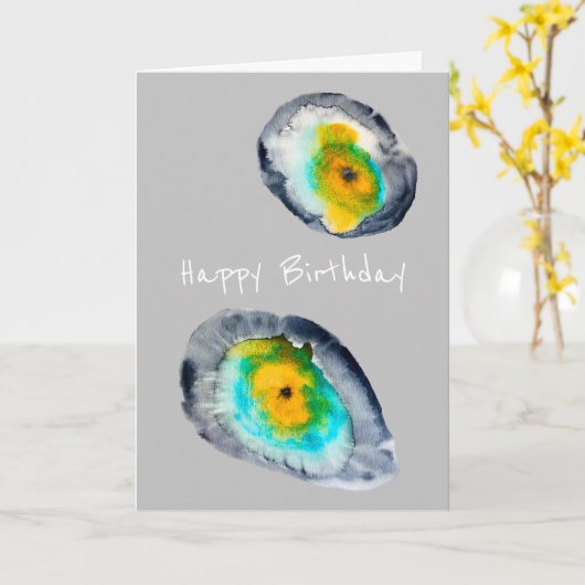 abstrakte Austern-Muscheln Karte (Gelbe Blume)