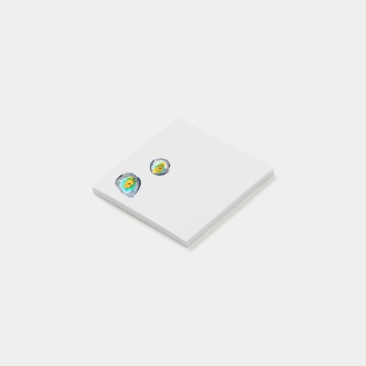 abstrakte Austern-Muscheln Post-it Klebezettel (angewinkelt)