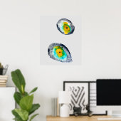 abstrakte Austern-Muscheln Poster (Heimbüro)