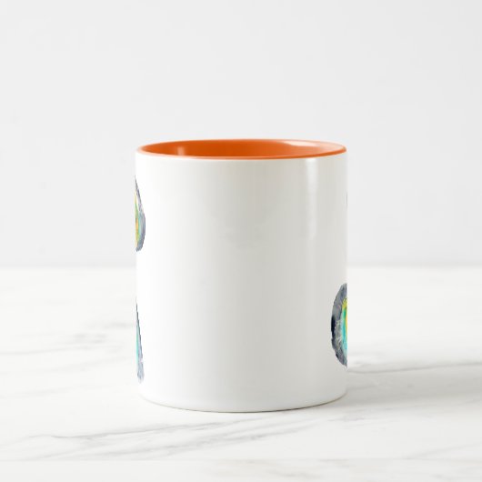 abstrakte Austern-Muscheln Zweifarbige Tasse (Mittel)