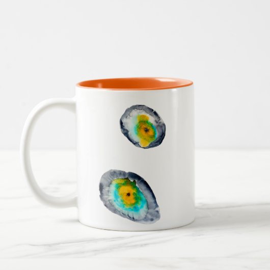 abstrakte Austern-Muscheln Zweifarbige Tasse (Links)
