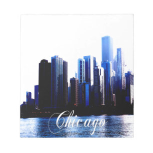 Abstrakte Auswirkungen von Downtown Chicago Notizblock