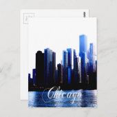 Abstrakte Auswirkungen von Downtown Chicago Postkarte (Vorne/Hinten)